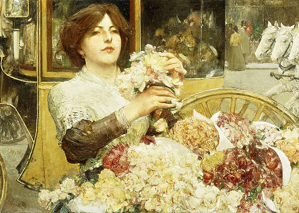 The Rose Girl, (oil on canvas)