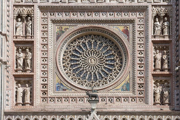 Rose window, Santa Maria Assunta Cathedral, Orvieto, Umbria, Italy