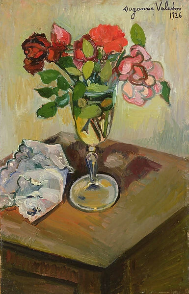 Roses in a Glass, 1926 (oil on canvas)