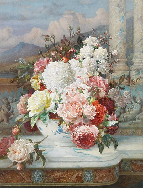 Roses on a Marble Ledge, 1894 (w  /  c on paper)