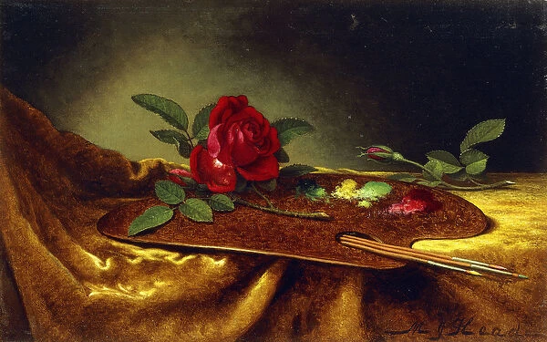 Roses on a Palette, 1880s (oil on canvas)