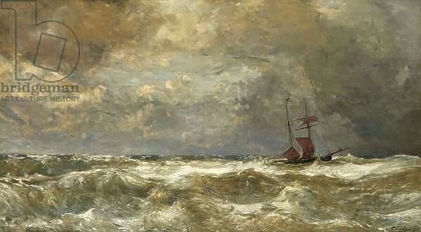 Rough Sea (oil on canvas)