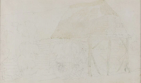 Rough sketch for Harvest Time, date unknown, (watercolour on paper)