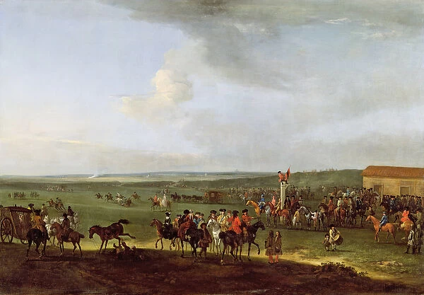 The Round Course at Newmarket, Preparing for the Kings Plate, c. 1725 (oil on canvas)