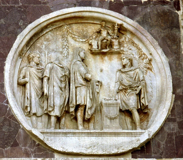 Roundel depicting a Sacrifice to Hercules, from the Arch of Constantine (marble)