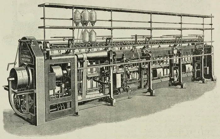 Framed Print : Roving frame, spinning machine, illustration from L'Industria, Rivista tecnica ed economica illustrata, Milan, 1906 Framed Print : Roving frame, spinning machine, illustration from L'Industria, Rivista tecnica ed economica illustrata, Milan, 1906