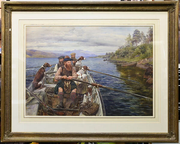 Rowing to the Moor, 1876 (w  /  c on paper)