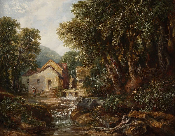 A Mill at Rowsley, Derbyshire, 1867 (oil on canvas)