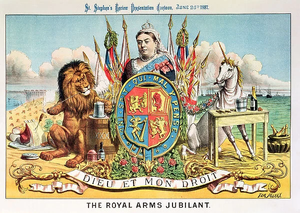 The Royal Arms Jubilant, from St. Stephens Review Presentation Cartoon
