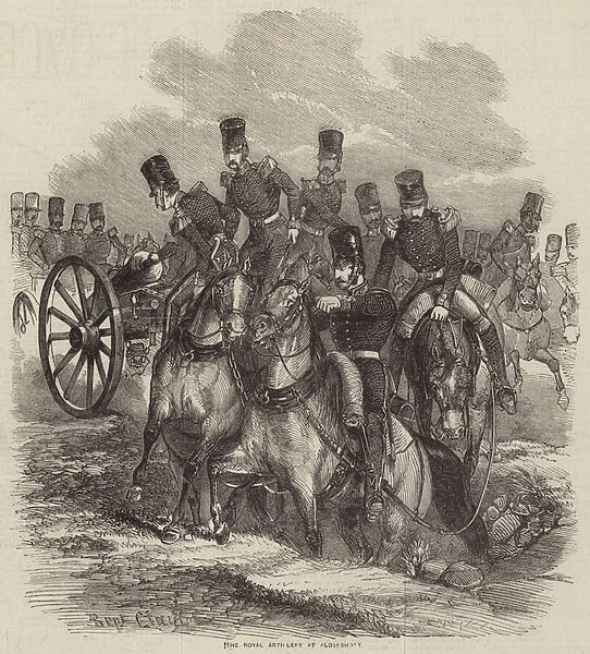 The Royal Artillery at Aldershott (engraving)
