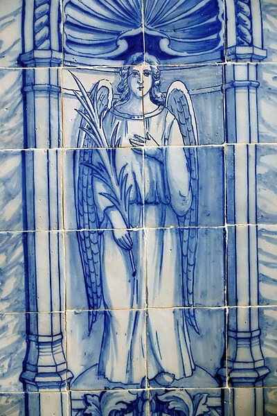 Royal Church of St Francis. Azulejos. Angel. Evora. Portugal