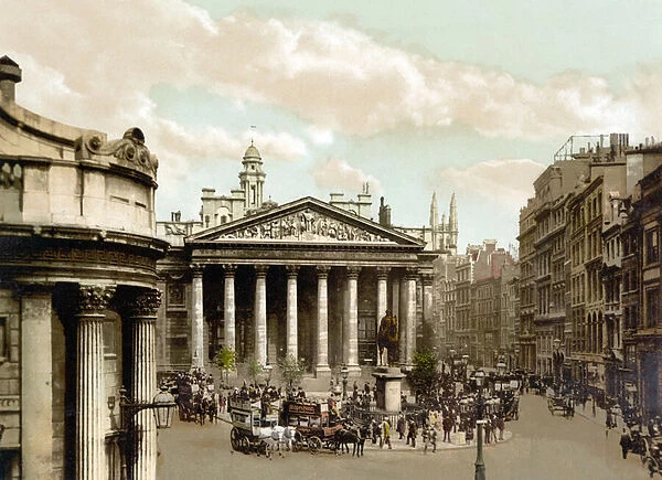 The Royal Exchange, London (hand-coloured photo)