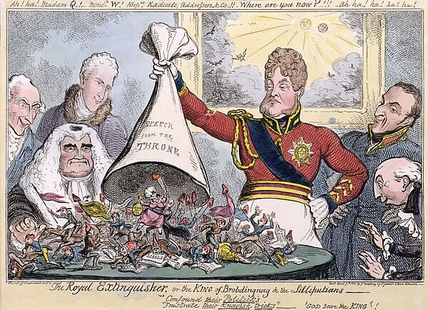 The Royal Extinguisher or the King of Brobdingnag and the Lilliputians, 1821