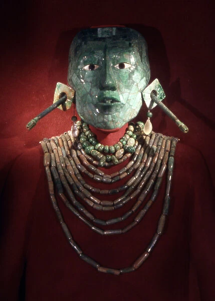 Royal Jewels of Pacal, King of Palenque, late Classic Period (jade, shell & obsidan)
