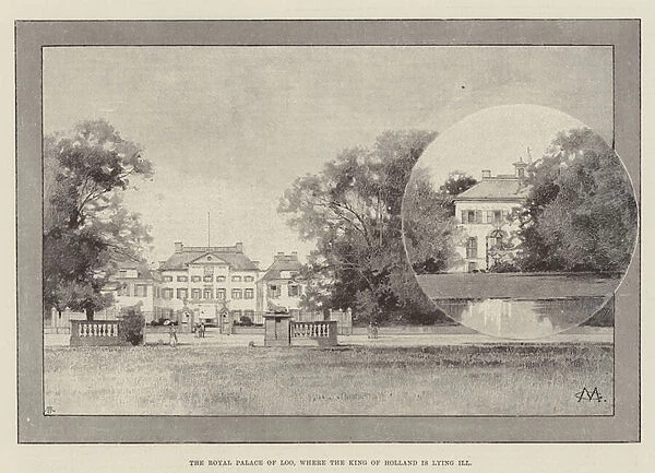 The Royal Palace of Loo, where the King of Holland is lying Ill (engraving)