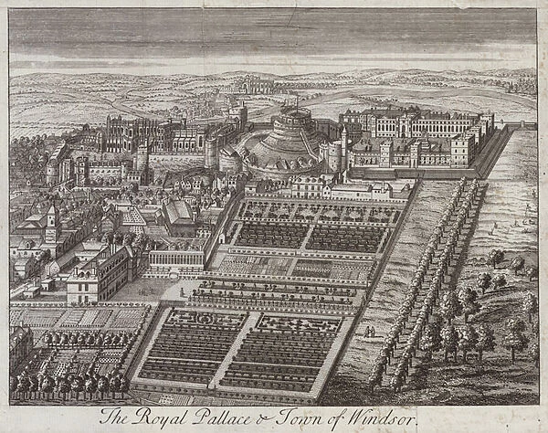 Royal palace and town of Windsor, Berkshire (engraving)