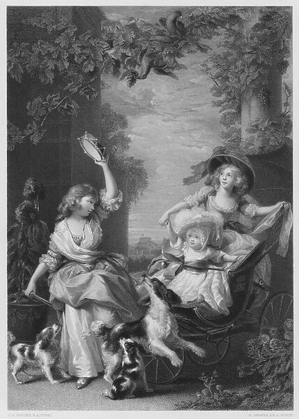The Royal Princesses, Children of George III, from the picture in the Royal Collection (engraving)