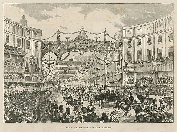 Royal procession in Regent Street (engraving)