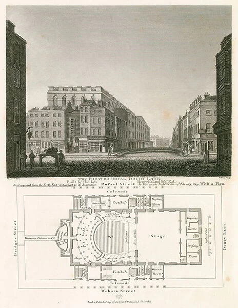 The Royal Theatre, Drury Lane, London, built by the late Henry Holland (engraving)