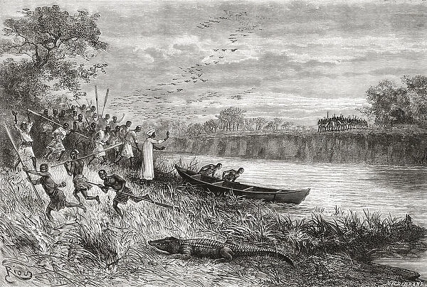 The Ruaha River, Tanzania, from Africa Pintoresca, published 1888 (litho)