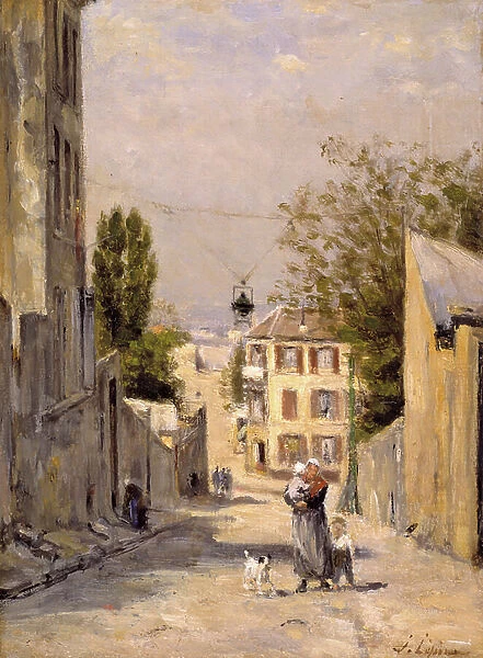 The Rue de Norvins, Montmartre, 1876-80 (oil on canvas)