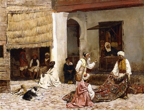 A Rug Bazaar, Tangier, 1878 (oil on canvas)