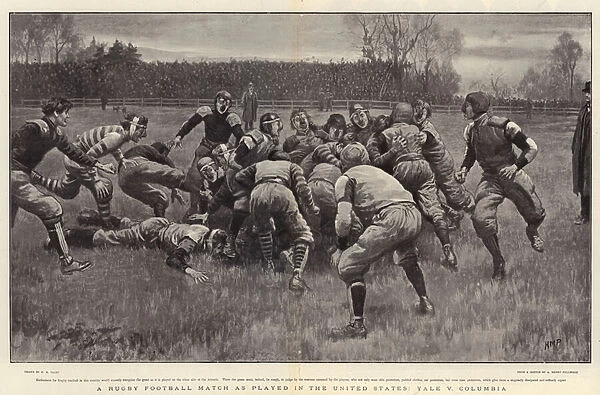 A Rugby Football Match as played in the United States, Yale v Columbia (litho)