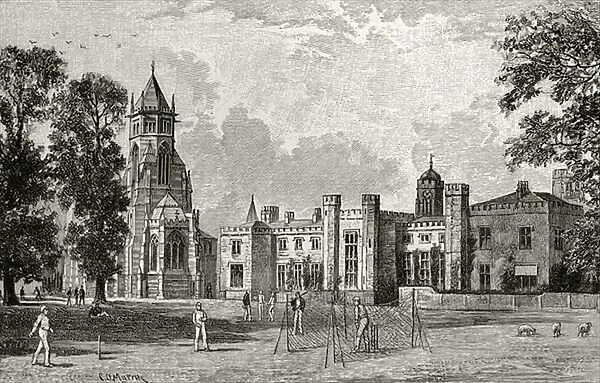Rugby School, from The English Illustrated Magazine, 1891-92 (litho)