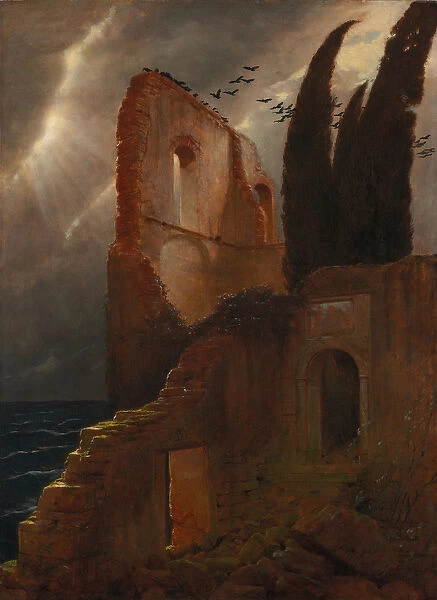 Ruin by the Sea, 1881 (oil on fabric)