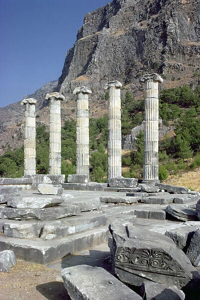 Ruins and Acropolis Rock in the Temple of Athena Polia, mid-4th century BC (photo)