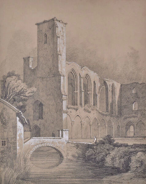 Ruins of a cathedral, 1810-65 (Pencil)