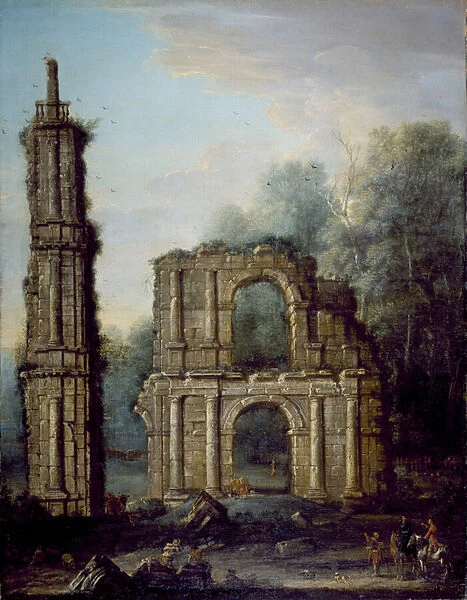 The ruins of Holdenby Castle, Northamptonshire, c. 1735-45 (oil on canvas)