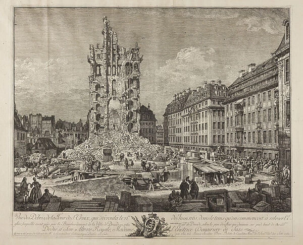 The Ruins of the Old Kreuzkirche, Dresden, 1765 (etching on laid paper)
