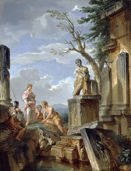 Ruins with a Sibyl and other Figures, c. 1720 (oil on canvas)