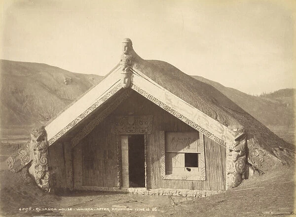 Runanga House - Wairoa - After Eruption Jun 10. 86, July 1886 (albumen print)