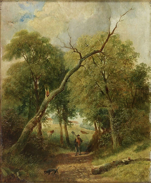 Rural Scene, 1864 (oil on board)