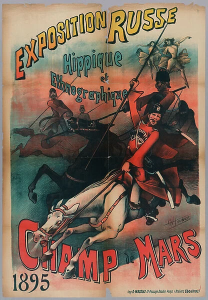 Russian Equestrian and Ethnographic Exposition, Champ de Mars, Paris, 1895 (litho)