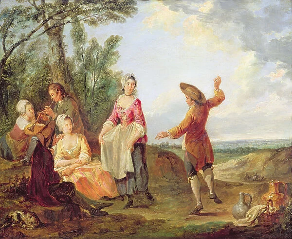 The Rustic Dance (oil on canvas)