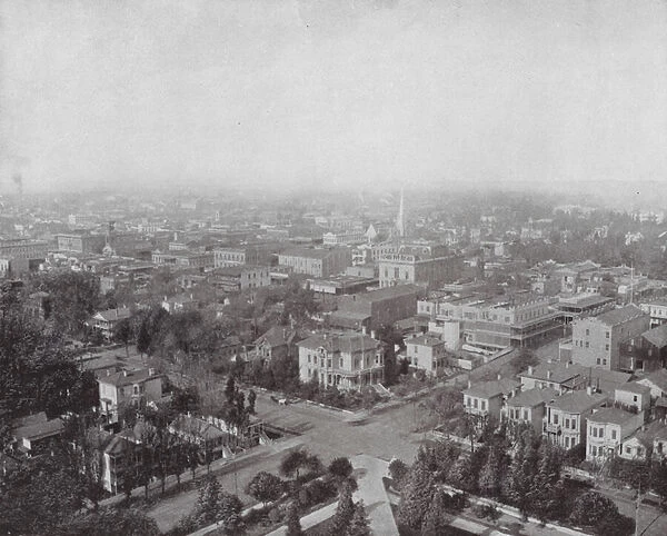 Sacramento, California, from the Dome of the Capitol (b  /  w photo)