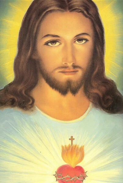 The Sacred Heart of Jesus, 19th Century (colour litho)