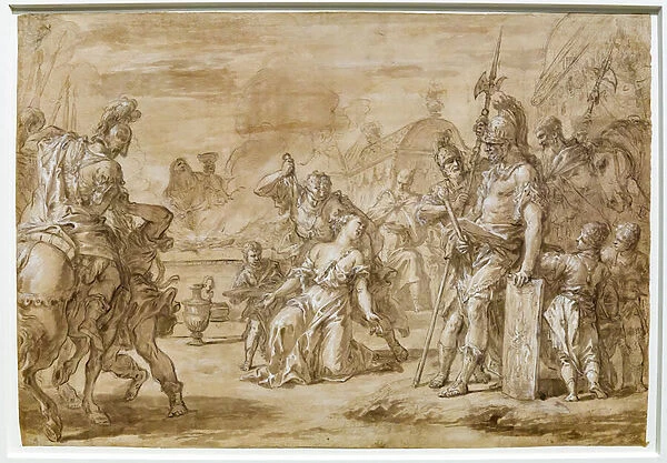 Sacrifice of Polyxena, 1706-25 (pens, inks, w  /  c, red & black pencils on white paper)