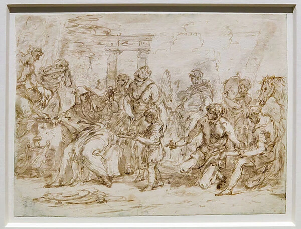 Sacrifice to Vesta, 1706-25 (pens, inks, w  /  c, red & black pencils on white paper)