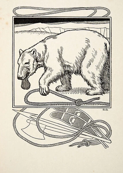 Sagacious Bruin, from A Hundred Anecdotes of Animals, pub. 1924 (engraving)