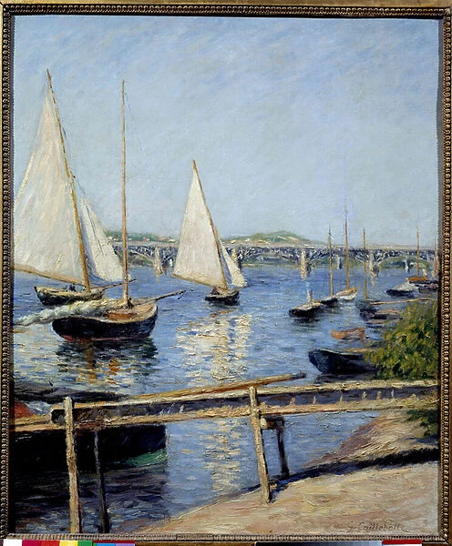 Sailboats in Argenteuil Painting by Gustave Caillebotte (1848-1894) 1888 Sun