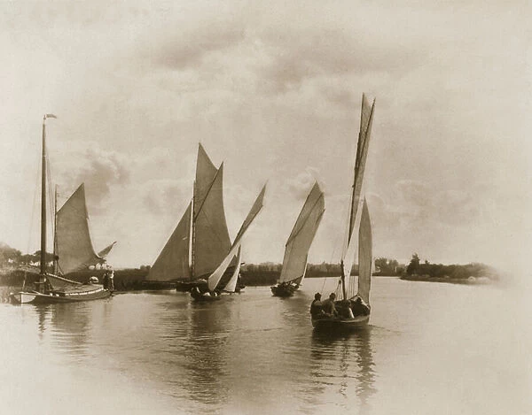 A Sailing Match at Horning, Life and Landscape on the Norfolk Broads, 1885, (photo)