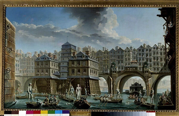 The sailors game between the Pont Notre-Dame and the Pont-au-Change A nautical game