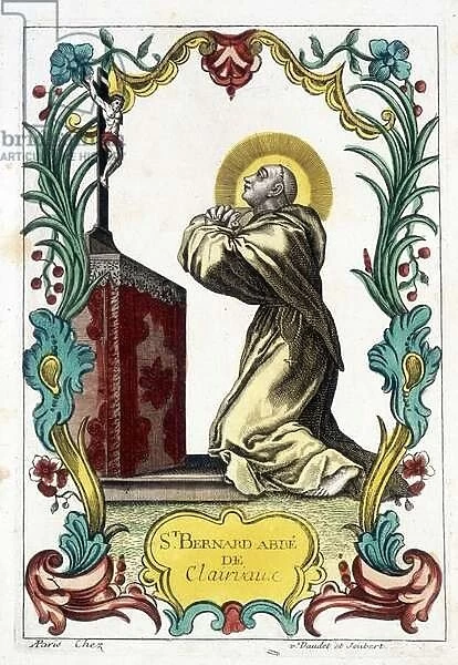 Saint Bernard of Clairvaux (San Bernardo di Chiaravalle) in prayer