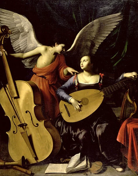 Saint Cecilia and the Angel (oil on canvas)