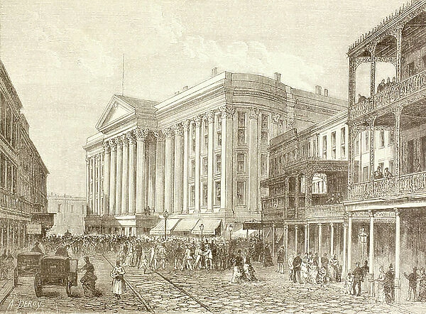 The Saint Charles Hotel on St. Charles Street, New Orleans in the 1880s (litho)