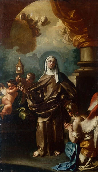 Saint Clare with an Angel (oil)